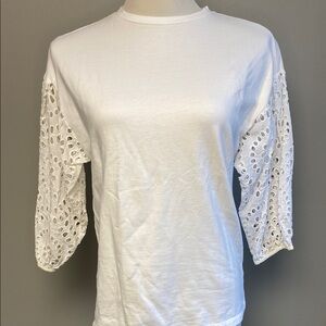 A New Day White Relaxed 3/4 Sleeve Tee – Size XS